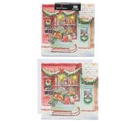 UK Greetings Design con slitta e regali, confezione multipla di 8 biglietti natalizi di beneficenza con buste