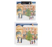 UK Greetings Design tradizionale della scena festiva della comunità - Confezione multipla di 10 biglietti di Natale di beneficenza con buste