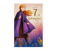 UK Greetings Disney - Biglietto di auguri per il 7° compleanno, per lei/ragazza, con busta, motivo: Frozen 2 Anna