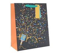 UK Greetings | Grande sacchetto regalo per lui/lei/amiche| sacchetti per feste per regali | Compleanno/Matrimoni/Natale/Capodanno | Party Popper Design | 26,7 x 33 x 13,7 cm