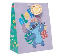 UK Greetings | Sacchetto regalo grande Disney Stitch per lei/ragazza | sacchetti per feste per regali | Compleanno/matrimoni/festa della mamma | design viola | 26,7 x 33 x 13,7 cm