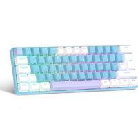 UK Layout 60 per cento tastiera meccanica di gioco, 62 tasti cablati meccanici anti-fantasma meccanici blu interruttori tastiera da gioco con tasti ABS, 14 modalità di retroilluminazione RGB -Blu
