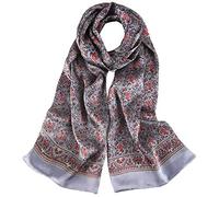 UK_Stone - Foulard in 100% seta, motivo fiori, Paisley, sciarpa da uomo, Paisley # 4 grigio, Taglia unica