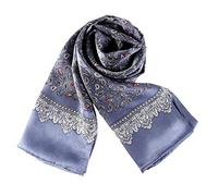 UK_Stone - Foulard in 100% seta, motivo fiori, Paisley, sciarpa da uomo, Taglia unica