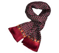 UK_Stone Sciarpa da uomo in 100% pura seta, motivo cachemire a pois, stile vintage, doppio strato, da uomo, Taglia unica