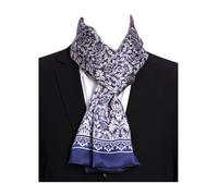 UK_Stone Sciarpa da uomo in 100% pura seta Paisley pied de poule vintage motivo a quadri doppio strato gentiluomini, #6, Taglia unica