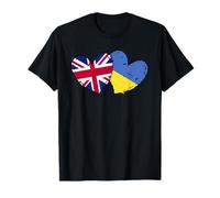 UK Ucraina Cuore Bandiere Britannico Ucraina Doppia Bandiera Maglietta
