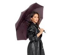 UK-UNIQUE Ombrello antivento da viaggio, compatto, leggero, automatico, forte e portatile, resistente al vento, piccolo ombrello pieghevole per pioggia - uomo e donna, Marrone