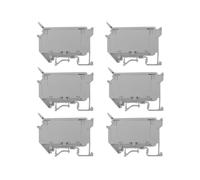 UK5-HESI UK5RD con LED Base Terminale Fusibile per Guida DIN Disconnessione Morsettiera Clip A Vite (Confezione da 6 Pezzi, Grigio)
