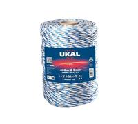 UKAL - Filo bianco e blu ELITE per la guardia - 6 superconduttori TLD 0.12 ohm/m - Ideale Recinzione Elettrica Cavalli, Bovini, Ovini e Animali Selvatici - Distanza 400 m