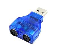Ukbzxcmws Adattatore sottile da USB 2.0 a PS-2 Dongle per utilizzare il mouse a 2 tastiera, una porta USB