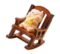 Ukbzxcmws Sedia a dondolo figura animale bella figura in miniatura ornamento resina artigianato per camera da letto