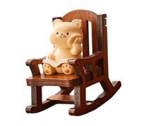 Ukbzxcmws Sedia a dondolo figura animale bella figura in miniatura ornamento resina artigianato per camera da letto