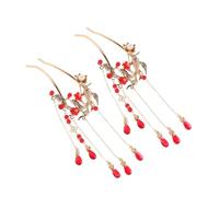 UKCOCO 1 Paio Di Forcine Con Nappa: Accessorio Per Da Sposa Cinese - Forcina in Stile Antico Per Donne - Accessorio Per Per Hanfu E Costumi Tradizionali