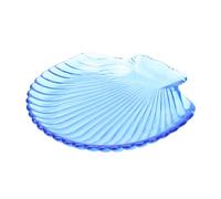 UKCOCO 1 pezzo Piatto da Frutta Vetro Blu con Design Scallop Centrotavola per Snack e Dessert e Ristoranti
