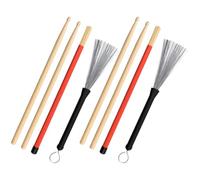 UKCOCO 1 set Bacchette e Spazzole per Batteria Acciaio e Acero Strumenti Musicali per Percussioni Design Ergonomico e Resistente per Jazz