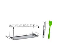UKCOCO 1 Set BBQ Inossidabile per Arrosto Cosce per Picnic e Facile da Trasportare e Installare Design Compatto per Facile Stoccaggio Accessorio per Grigliate