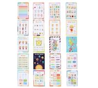 UKCOCO 1 set di poster per l'apprendimento precoce, tabella | Tabelle didattiche scolastiche, adatte per l'istruzione domiciliare, per bambini piccoli, scuola materna, educazione