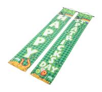 UKCOCO 1 Set Happy St Patricks Day Banner St Patricks Day Benvenuto Porta Portico Insegne Irish Shamrock Green St Patricks Day Home Classroom Decor Supplies