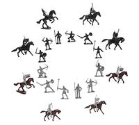 UKCOCO 1 set Mini Figurine Soldatini Medievali con Cavaliere e Cavallo per Giochi Ruolo e Decorazioni Paesaggistiche Realistici
