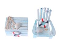 UKCOCO 1 Set Mini Sedia Da Spiaggia E Baule Decorativo Per Camera Dei E Scrivania Per Regali E Atmosfera Marina 2 Pezzi