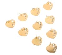 UKCOCO 10 Pezzi Ciondolo Con Targhetta Per Cani Targhette Identificative Medagliette in Metallo Tag Di Id Addbamici Medagliette Per Cuccioli Tag Id Vuoto Golden Acciaio Inossidabile