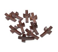 UKCOCO 10 pezzi Croce Religiosa Portatile in Legno di Juglans Nero Intagliata Mano Mini Croce da Tasca per Preghiera e Decorazioni Pasquali