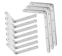 UKCOCO 10 pezzi Staffe Angolari in Acciaio Inossidabile Reggimensole Muro con Fissaggi Supporti Angolari Resistenti per Mensole Tavoli e Mobili Facili da Installare per Fai da Te