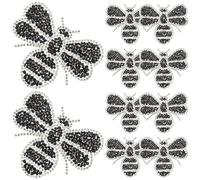 UKCOCO 10 Pezzi Toppe Termoadesive per Abbigliamento Nero 8x7cm Patch in Resina Resistenti per Decorare Giacche e Magliette Eleganti e Funzionali