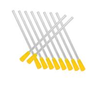 UKCOCO 10 Pezzi Triangle Iron Rod Cena Bell Mallet Triangolare a Percussione in Classe Strumento a Percussione Triangolare Triangle Chime Stick Iron a Campana a Mano Ferro da Stiro Giallo