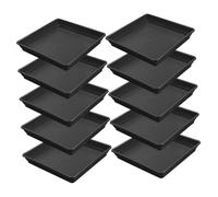 UKCOCO 10 Pezzi Vassoio per fioriere vivaio pentola Contenitore di Grandi Dimensioni drenaggio Vassoio per fioriera in plastica Vassoio gond per Piante Vassoio per Bonsai sottovaso Nero