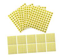 UKCOCO 100 fogli Etichette Numeriche Adesive Rotonde Impermeabili per Classificazione Oggetti e Sigillatura Buste Sfondo Giallo per Scuola e Ufficio