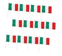 UKCOCO 100 pezzi Bandiere Italiane da Mano in Poliestere Resistenti per Festa Repubblica e Decorazioni Patriottiche per Appassionati e Sfilate