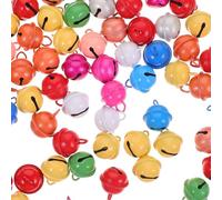 UKCOCO 100 Pezzi Campanellini Colorati in Lega, Piccoli e Rotondi, Suono Allegro, per Portachiavi e Braccialetti, Decorazioni Natalizie Fai da Te,