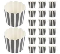 UKCOCO 100 Pezzi Pirottini Muffin Neri in Carta Alimentare Resistente al Calore per Dolci e Gelatine, Design Classico Semplice per Feste e Pasticcerie