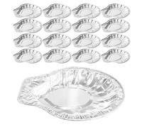 UKCOCO 100 Pezzi Vassoi in Alluminio per Ostriche e Capesante USA e Getta, Teglie per Barbecue e Forno, Piatti da Portata per Frutti di Mare Resistenti e Facili da Servire per Feste