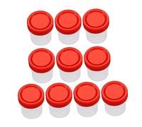 UKCOCO 10pezzi Bicchieri Di Plastica Con Tappi Vite Contenitori Resistenti Per Campioni Di Feci e Sputo Sicuri Per Uso Ospedaliero Laboratorio