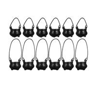 UKCOCO 12 pezzi di calderone di plastica: piccolo calderone di plastica con manici per bomboniere di Halloween, miniature per case delle bambole, giardini delle fate e decorazioni spettrali.