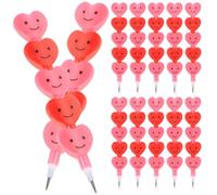 UKCOCO 12 Pezzi Matita Sorriso a Blocchi a Cuore, Plastica, Creativa | Punta Già Affilata, Nucleo Sostituibile, Scrittura Scorrevole, Regalo, Riconoscimento Scuola, Due Colori