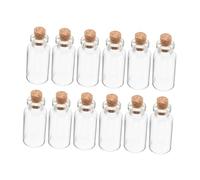 UKCOCO 12 pezzi Mini Bottiglie in Vetro con Tappo Sughero Contenitori Trasparenti per Desideri Decorazioni e Conservazione Oggetti Artigianato Fatti Mano