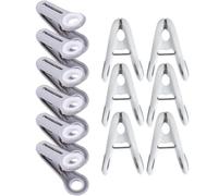 UKCOCO 12 Pezzi Mollette per Bucato Grigie in Plastico e Acciaio Inossidabile, Clip per Asciugare i Vestiti, Fissaggio Sicuro senza Lasciare Tracce, per Viaggi e Casa