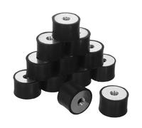 UKCOCO 12 Pezzi Supporti Isolatori Antivibrazione Cilindrici Filettati per Compressori e Generatori Ammortizzatori in Gomma Resistenti per Riduzione Rumore e Stabilità Macchinari