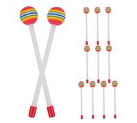 UKCOCO 12pezzi Bacchette per Batteria di Plastica per Ragazzo Ragazza Bacchette per Percussioni con Teste Morbide in Schiuma Colorate per Strumenti Musicali e Timpani