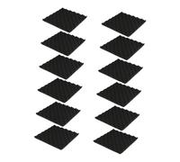 UKCOCO 12pezzi Pannelli Fonoassorbenti Acustica Alta Densità Isolamento Sonoro e Protezione Dagli Impatti Design Ondulato Per Ambienti Domestici e Studio