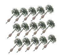 UKCOCO 15 Miniature Plastic Palm Trees Realistic Artificial Coconut Palm Models For DIY Moss Fairy Garden Micro Landscape Cake Toppers And Model Train Scenery Decoration
