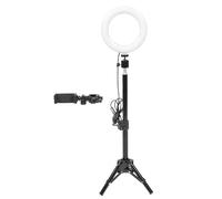 UKCOCO 1set Treppiede Desktop Anulare Led Per Streaming e Fotografia Per Smartphone e Tablet Portatile e Facile Usare Include Treppiede e Riempimento