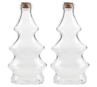 UKCOCO 2 bottiglie di vetro con tappo di sughero, barattolo a forma di | Bottiglia trasparente dei desideri, fiale di vetro vuote per lavori creativi, ideali per matrimoni, baby shower e bomboniere.