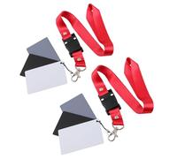 UKCOCO 2 carte grigie: set di carte di bilanciamento professionali per la fotografia con tracolla per un'esposizione accurata e un bilanciamento del bianco nelle fotocamere digitali