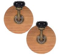 UKCOCO 2 ganci decorativi da parete con retro in legno e inserto in | Appendiabiti da parete per la decorazione della casa, ideale per il bagno o l'armadio, montabile su cartongesso, legno e