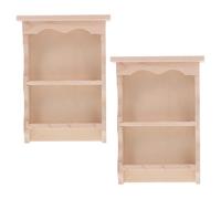 UKCOCO 2 Miniature Dollhouse Cabinet in Solid Wood Japanese Style Rustic Hanging Storage Shelf For Kitchen And Living Decor Detailed And Realistic Dollhouse Furniture